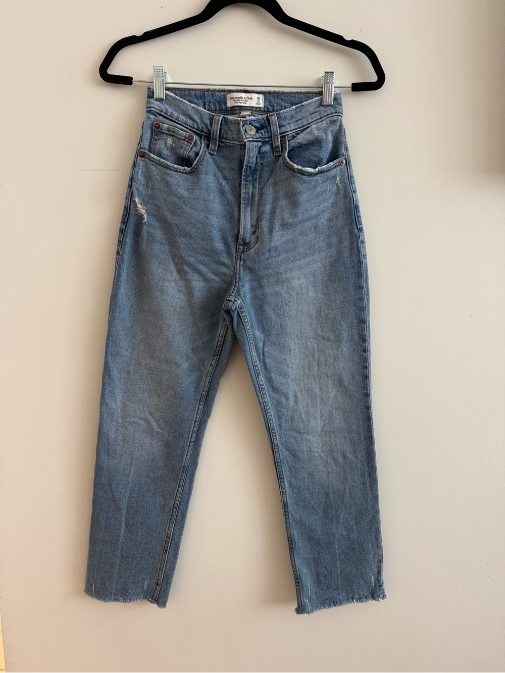 Abercrombie & Fitch High-Rise Light Blue Straight Jeans